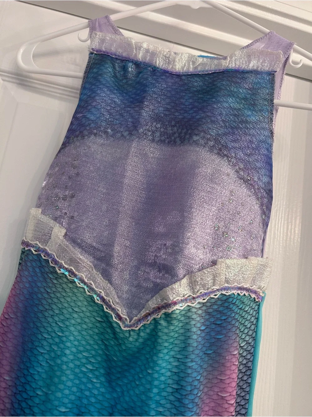 Disney Girls Purple Teal Mermaid Dress Costume